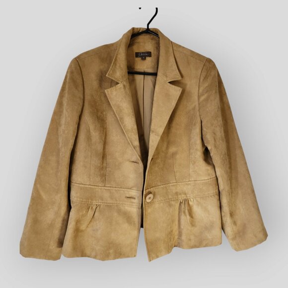 JESSICA WOMENS TAN COLOR SIZE 12 BLAZZER JACKET - Picture 9 of 9